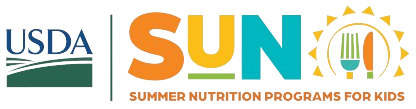 Logos for USDA and SUN (Summer Nutrition Programs for Kids)